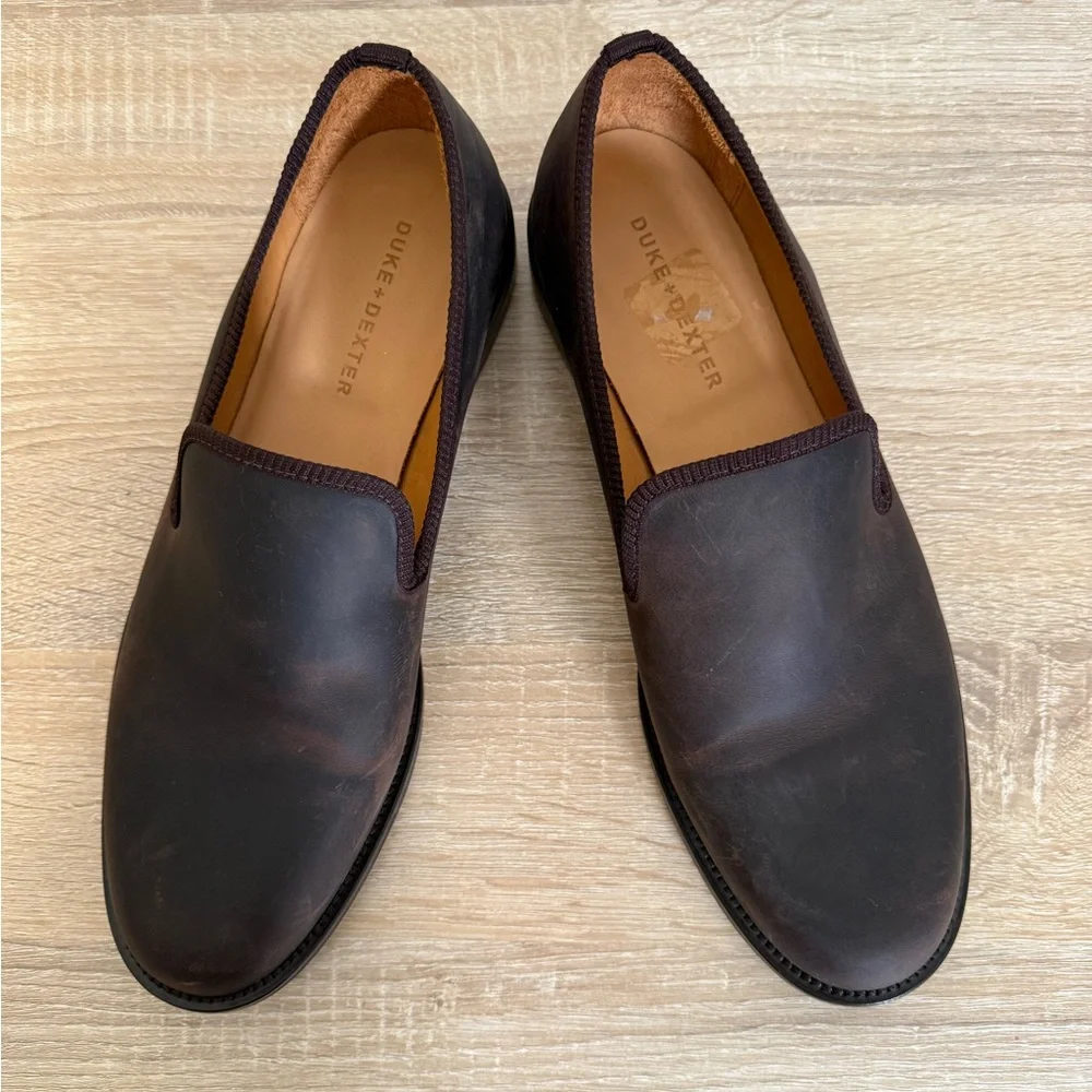Duke + Dexter Bowler Brown Leather Loafers Men’s‎ Sz 11